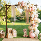 Wooden Wedding Arch, 87" Wood Arbor Backdrop Stand