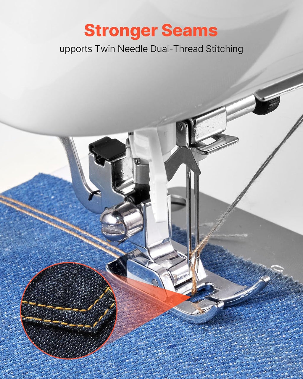 Computerized Sewing Machine, 60 Stitch Applications, with LED Screen, Foot Pedal and LED Light, Heavy-Duty Metal