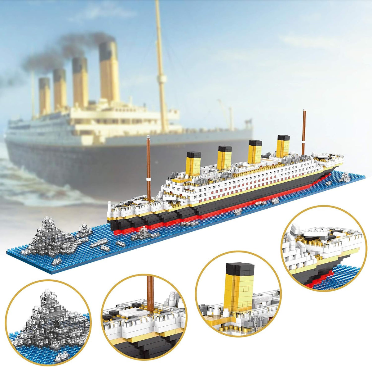 Titanic Architecture Micro Building Blocks Model Kit for Adults Age of 14+