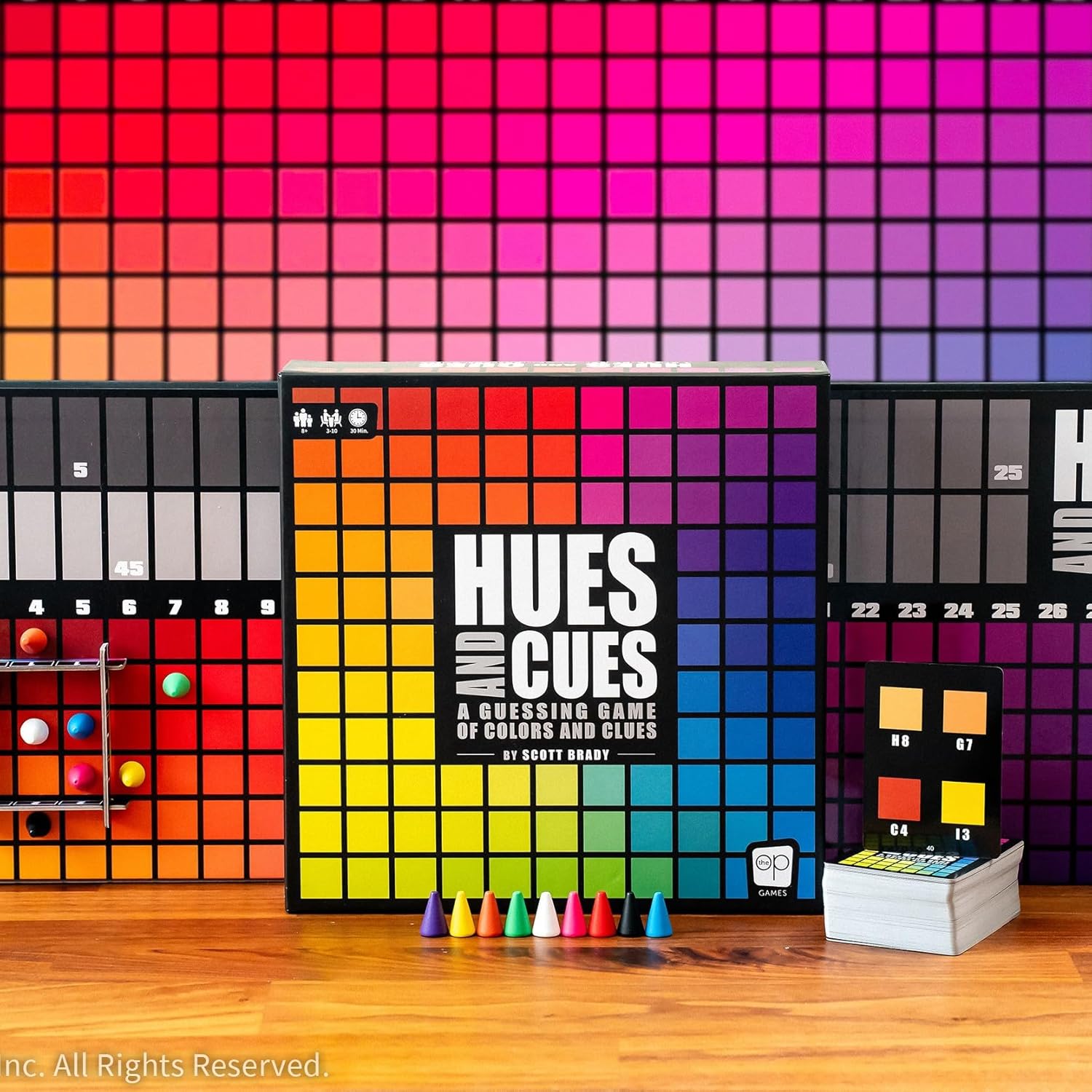 HUES and CUES - Vibrant Color Guessing Board Game for 3-10 Players Ages 8+, Connect Clues and Guess from 480 Color
