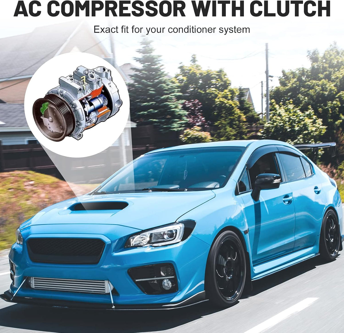 ILONPA New AC Air Conditioning Compressor with Clutch and Component Kit