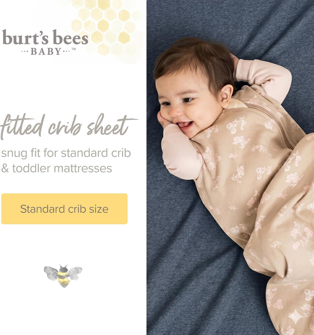 Organic Cotton Fitted Crib Sheet, Breathable Baby Bedding, Infant and Toddler Bed Sheet for Boys and Girls