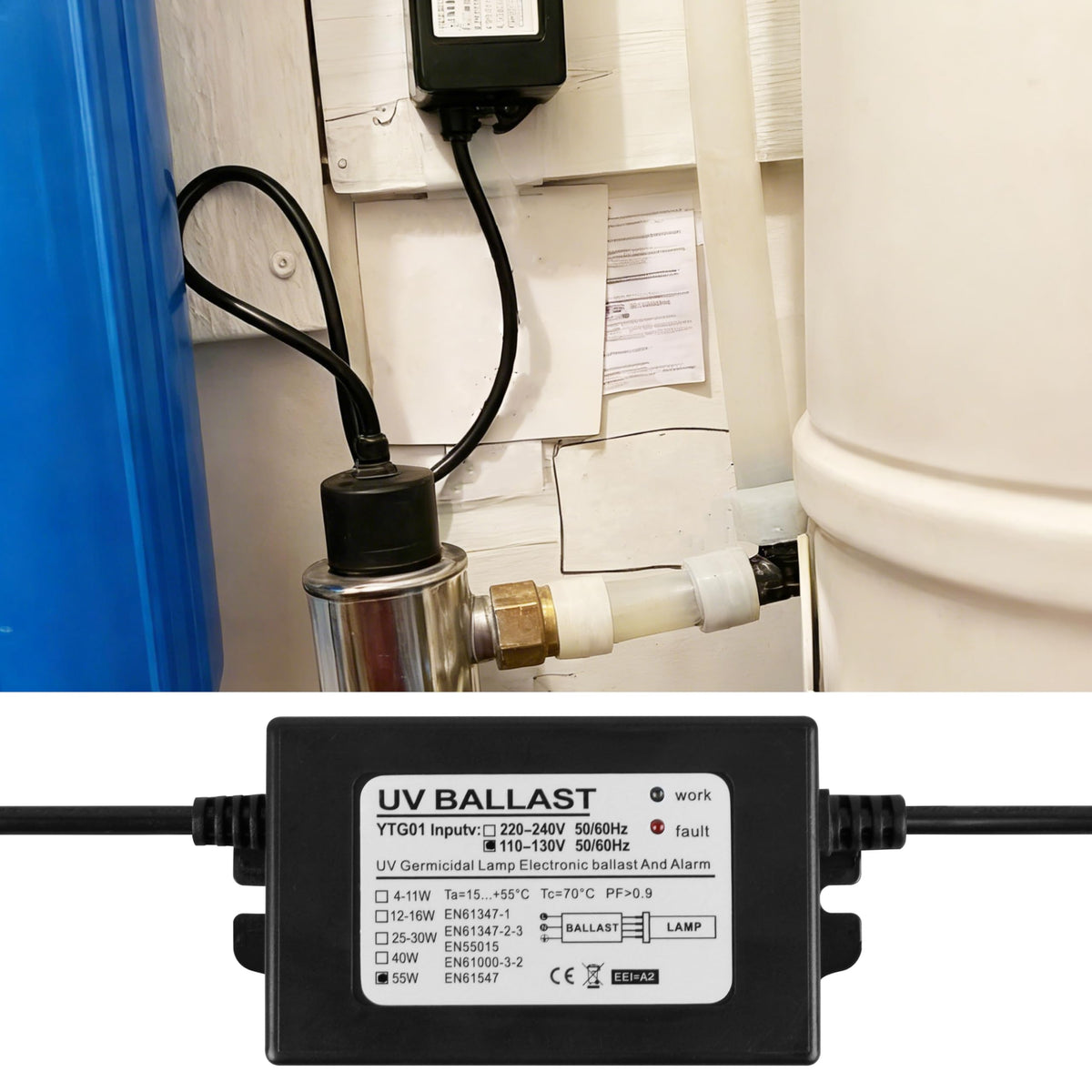 55W UV Ballast Whole House Water Purifier Replacement
