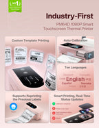 PM64D Touchscreen Thermal Label Printer with 500 Pcs Labels,Pink
