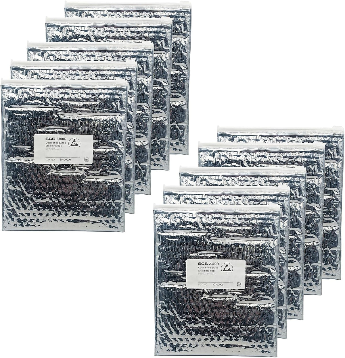 10 Pack 8" x 10" Cushioned Static Shielding Bags - Resealable Lightweight ESD Protective Anti-Static Packaging, Made