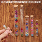 20x150mm 30ml Plastic Test Tubes with Cork Stoppers 20 Pcs