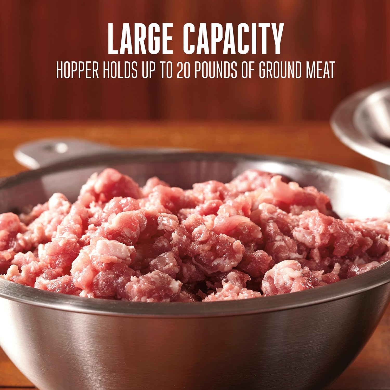 20 lbs Stainless Steel Meat Mixer for Adding Seasoning to Ground Beef, Burgers, Sausage, and Jerky, Silver (36-1901-W)