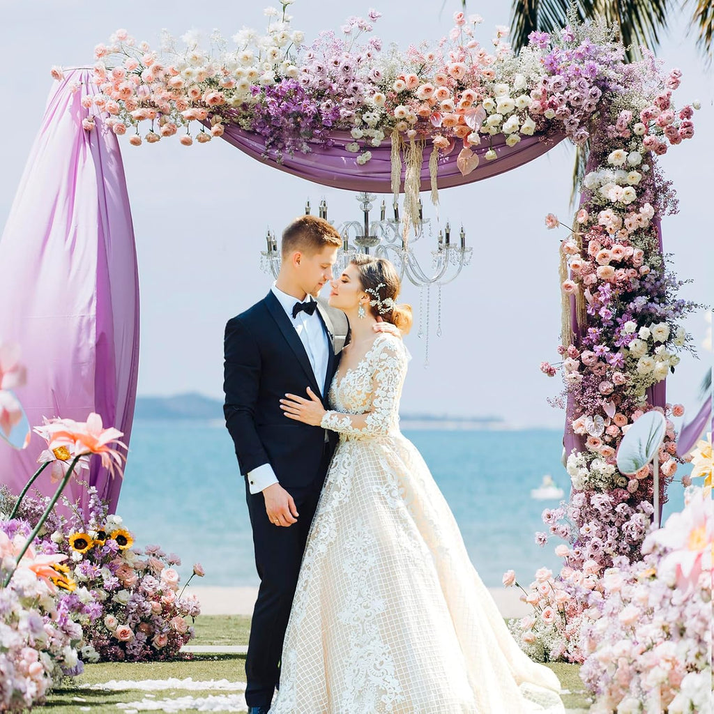 6.6FTx6.6FT White Wedding Arch Backdrop Stand Square Metal