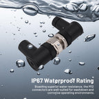 M12 Aviation Connector,4pcs 5-Pin Female Right Angle Socket Panel A Code Field Wireable IP67 Waterproof Industrial Circular Connector