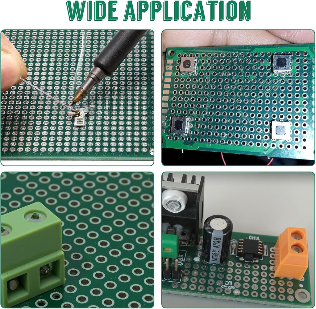 5 Pcs PCB Board, 8x12cm, Tinned Through Holes, Solder-able