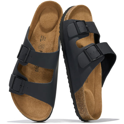 Mens Sandals 100% Genuine Leather Mens Slides Sandals for Men