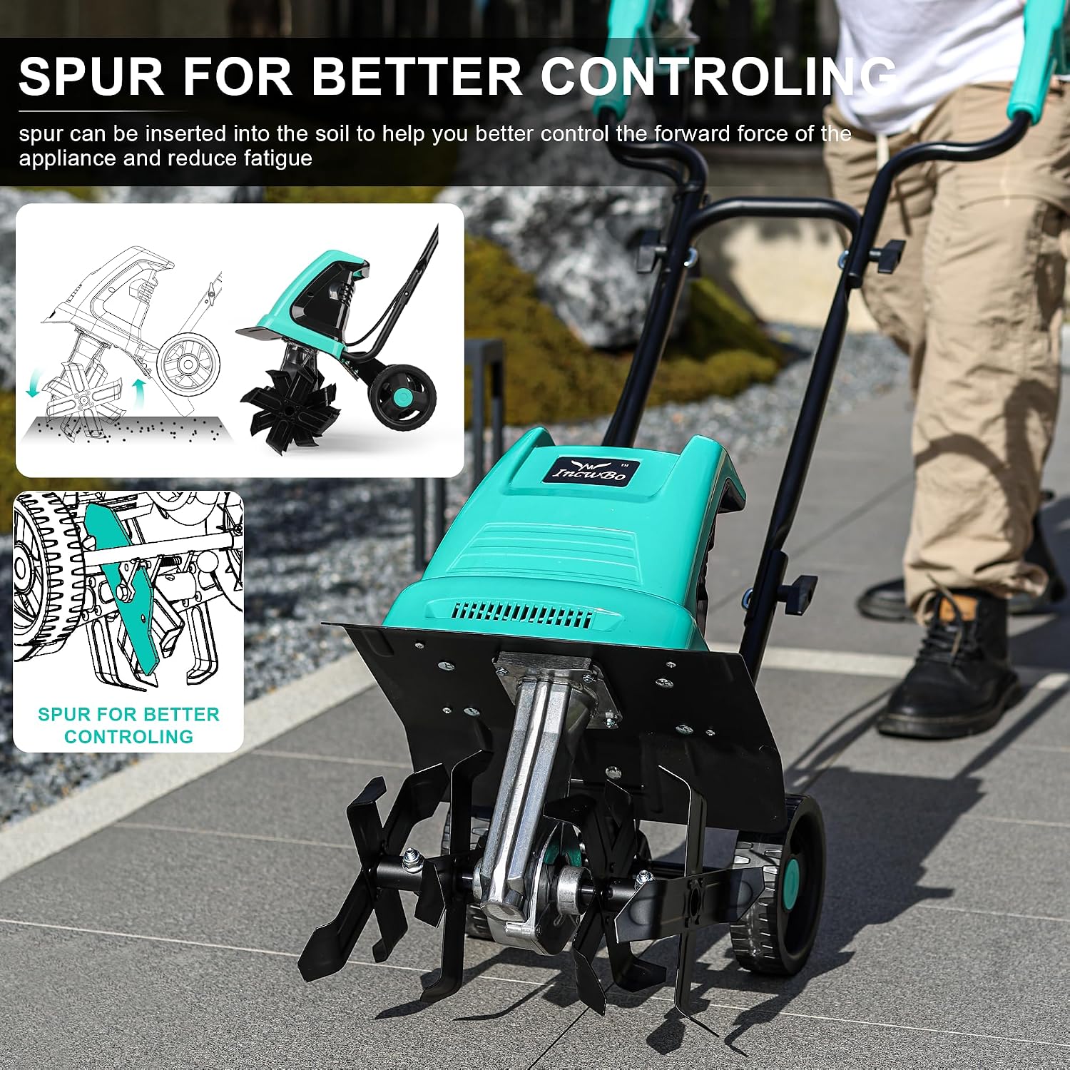 12'' 10.5AMP Corded Electric Garden Roto Tiller Cultivator Powerful | Electric front tine tiller lightweight, Metal