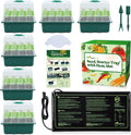 7-Pack Seed Starter Tray with Heat Mat (12 Cells per Tray), Plant Germination Trays with Adjustable Humidity Dome