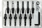 FTG USA 12 Pc #4 (7/64") Tapered Countersink Drill Bit Set with 2 Stops