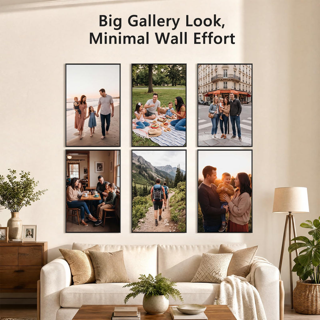 24x36 Poster Frame 6 Pack, Easy Snap‑On Assembly, Black