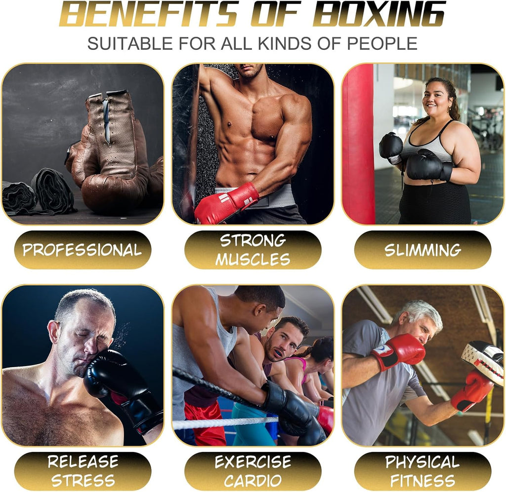 Standing Reflex Speed Bag with Thick Base (Golden Black) | Adjustable Height & Reinforced Spring