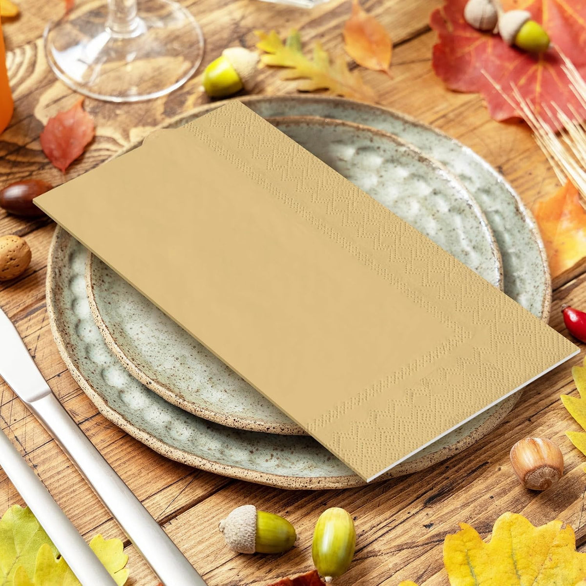 120Pcs Fall Guest Napkins 6 Autumn Colors Disposable Napkin Multi-Color Paper Dinner Hand Towels for Fall Harvest