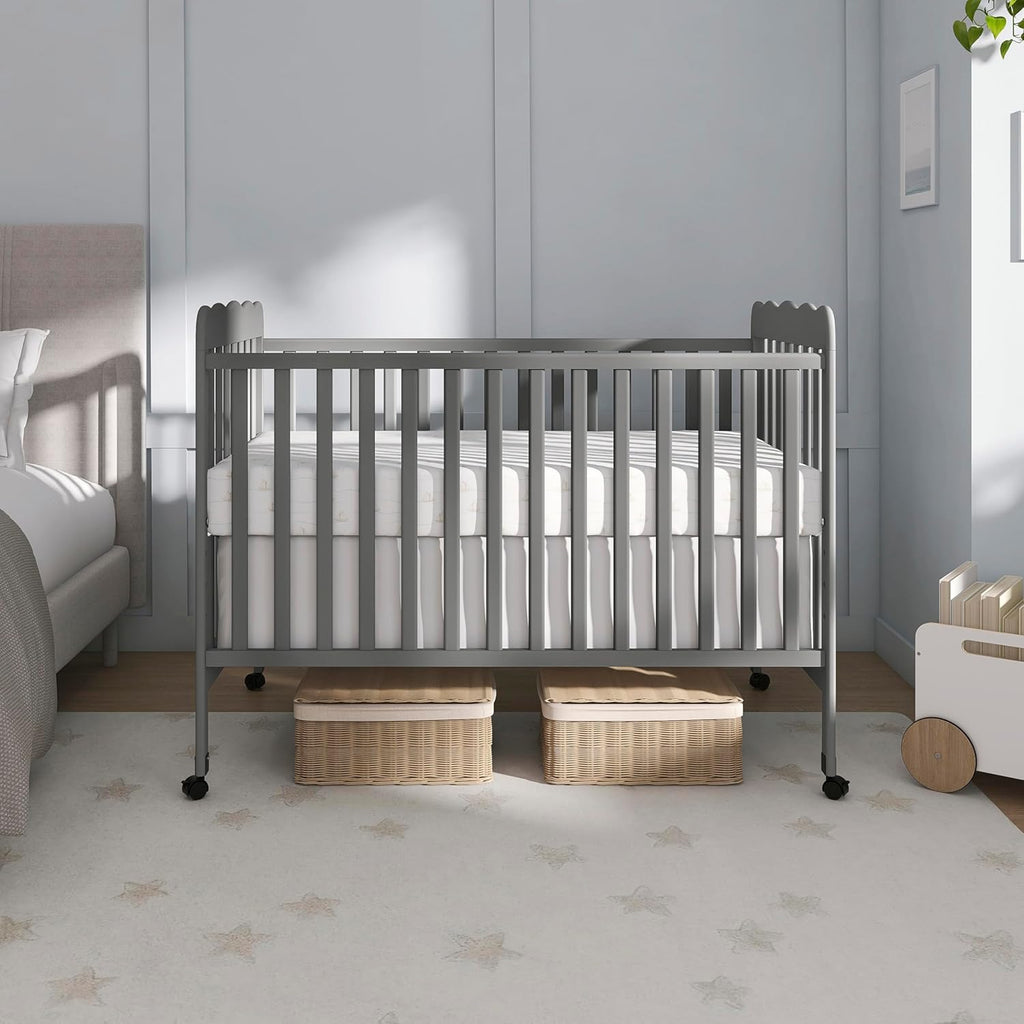 Carson Classic 3-in-1 Convertible Full-Size Baby Crib in Steel Grey, GreenGuard Gold & BSA, 4 Mattress Heights