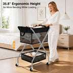 2-Tier Foldable Laundry Cart with Wheels, 75L Tall Rolling Laundry Hamper, Collapsible Laundry Basket with Removable