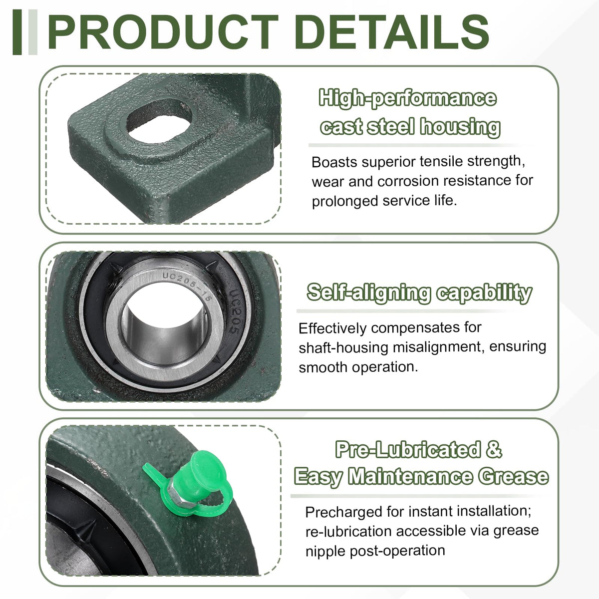 uxcell UCP205-15 Pillow Block Bearings, 15/16inch Bore Self Alignment