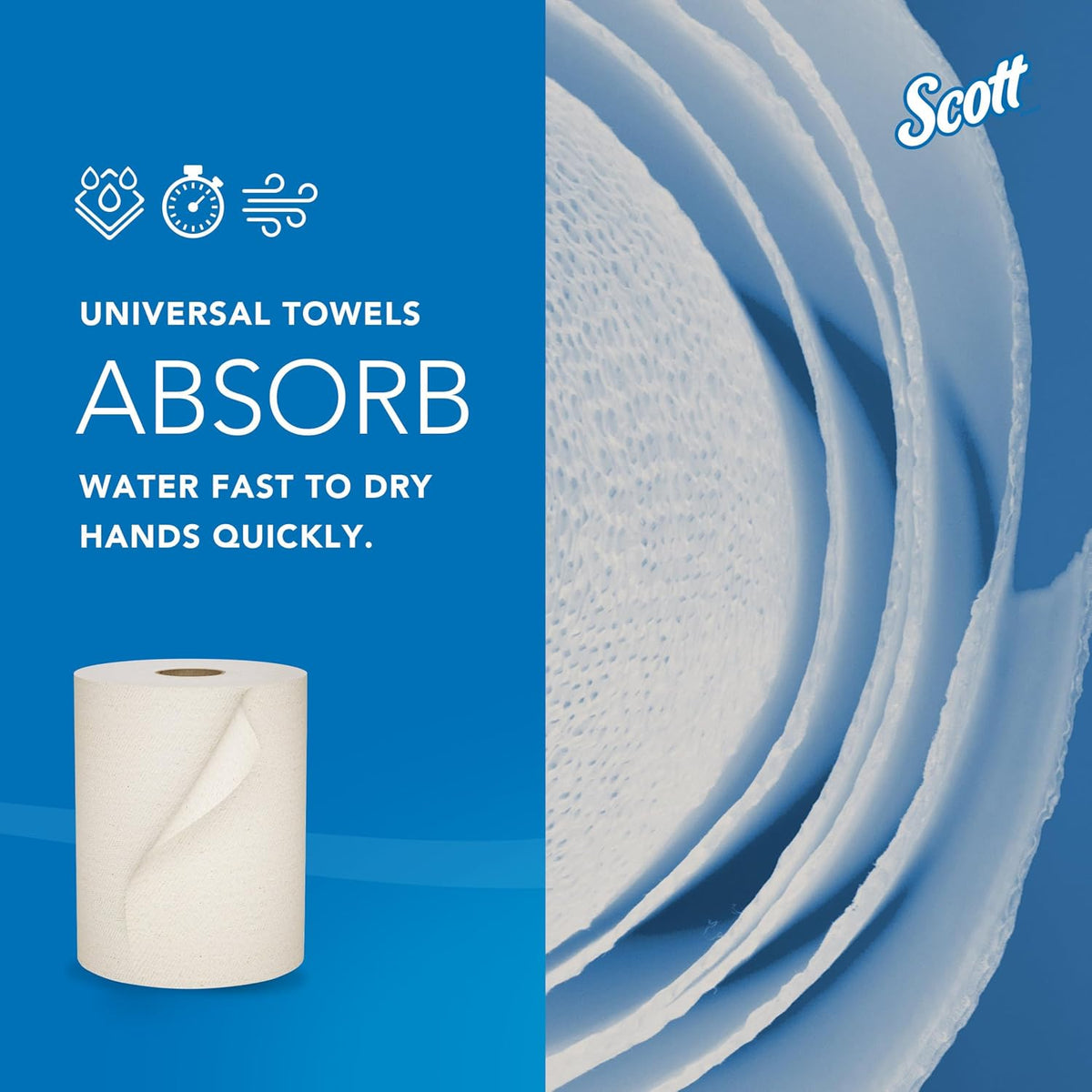 Hard Roll Paper Towels, Bulk, 6 Rolls x 800' (56758)