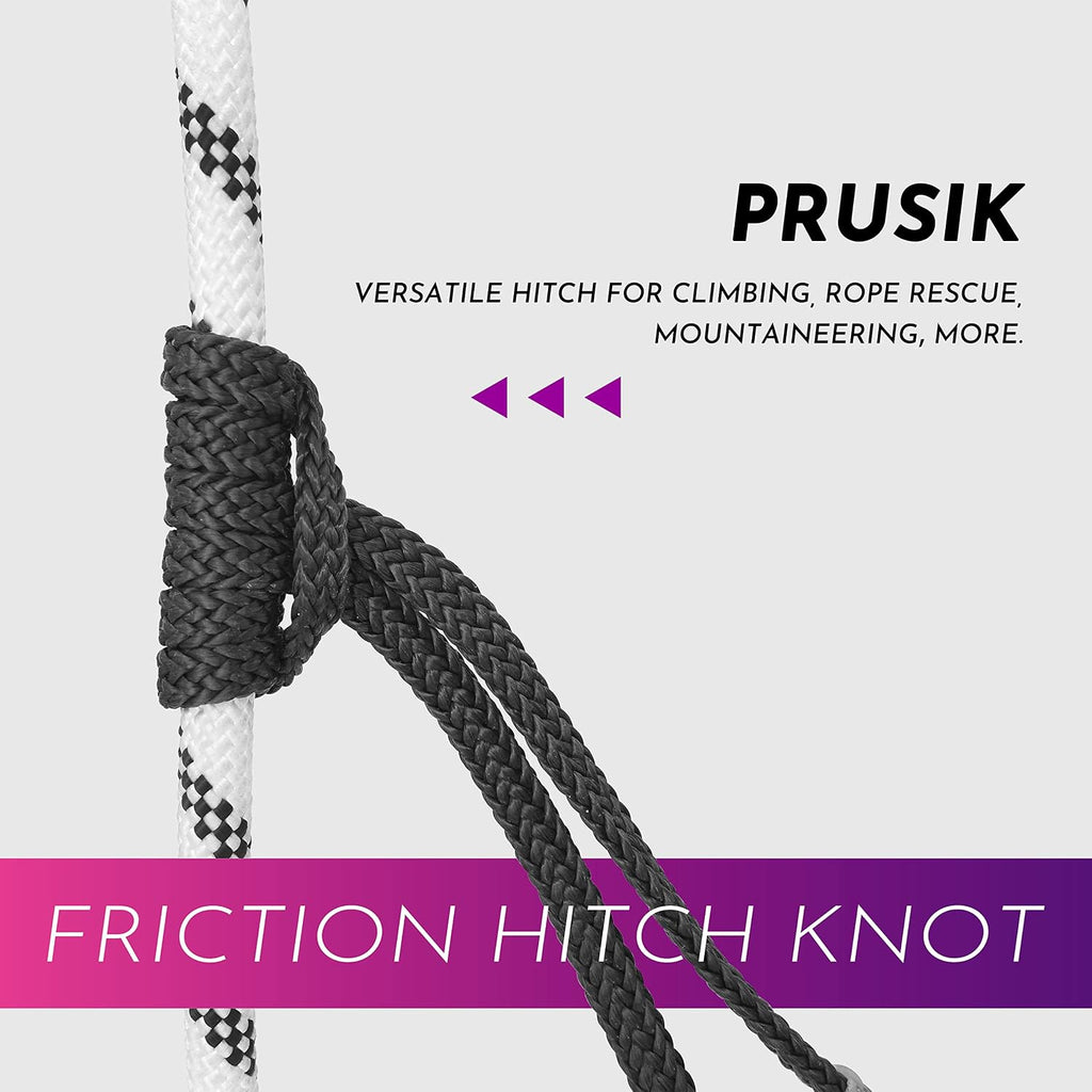 6.8mm Endless Prusik Loop 100% Technora 25kN Heat Resistant Friction Hitch Cord Hollow Braid for Rappel Abseil