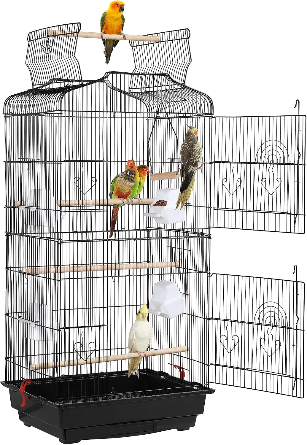 41-inch Open Top Medium Bird Cages for Parakeets Finches Canaries Lovebirds Small Quaker Parrots Cockatiels Budgie