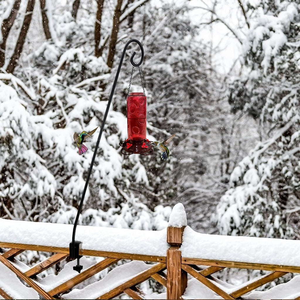 2 Packs Heavy-Duty Deck Hook, Deck Rail Pole,Deck Bird Feeder Pole
