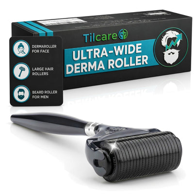 Ultra-Wide Derma Roller for Face with Sterile 0.25mm Titanium Microneedles