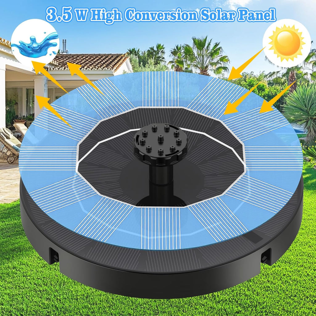Solar Fountain, Upgraded Bird Bath for Outside Garden Patio Pond