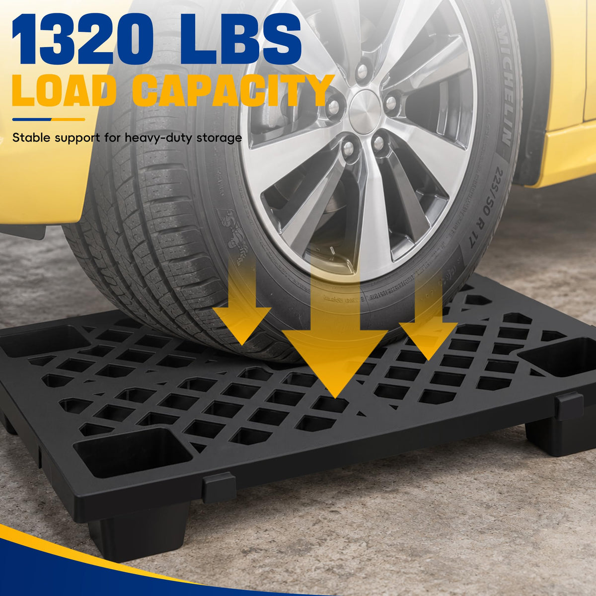 4 Pcs Plastic Pallets for Basement Storage,23.6''x15.8''x3.9''