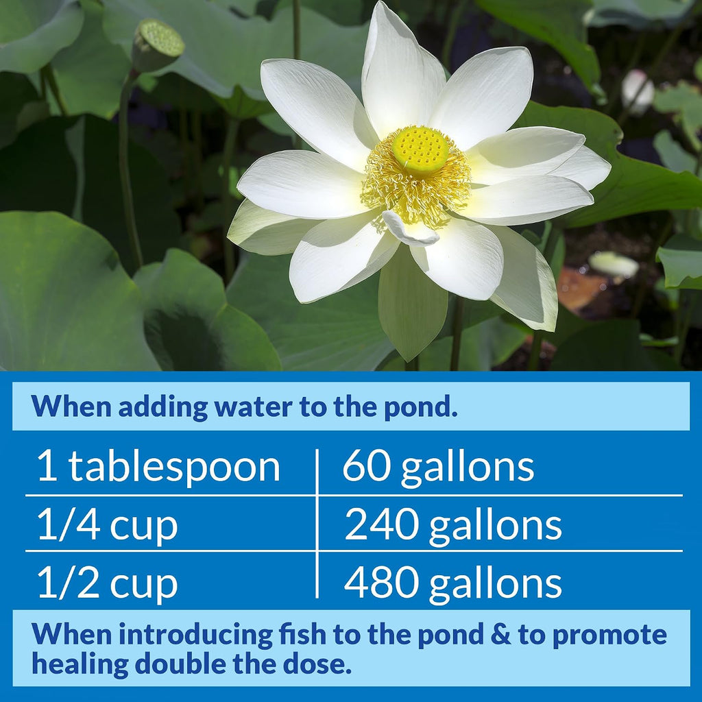 POND STRESS COAT (1 Gallon) Pond Water Conditioner - Quickly Makes Tap Water Safe for Fish & Plants - Up to 15360
