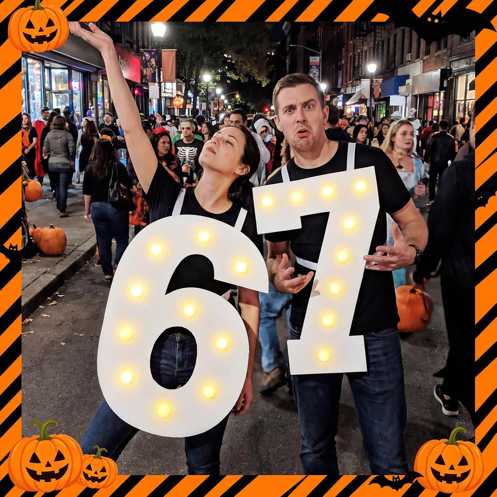 Six Seven Halloween Couple Costume 6 7 Matching Funny Outfit For Adults Men Women Duo Party Dress Up Photo Props