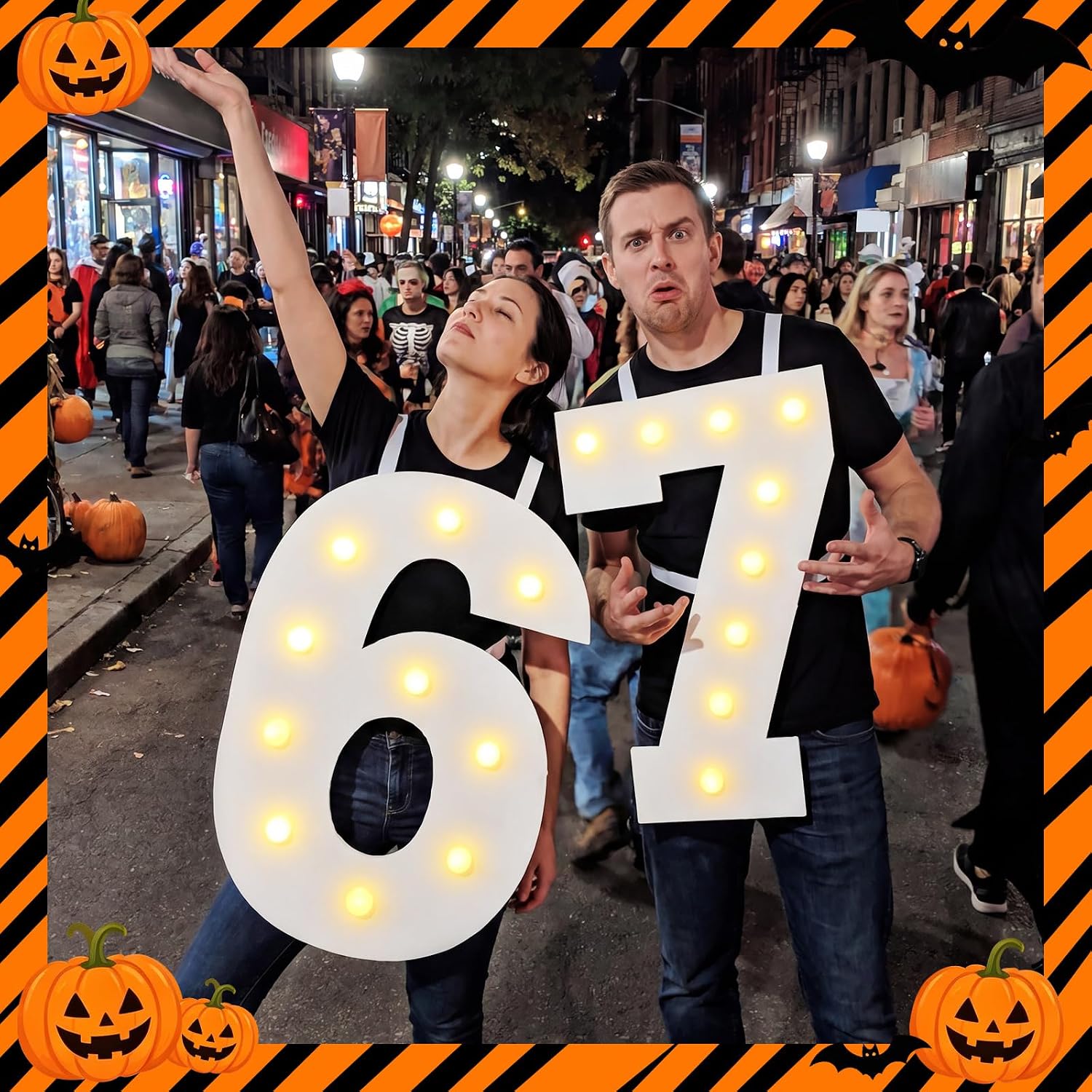 Six Seven Halloween Couple Costume 6 7 Matching Funny Outfit For Adults Men Women Duo Party Dress Up Photo Props