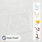 Vinyl Tablecloth with Flannel Backing-Round Plastic Waterproof Table Cloth