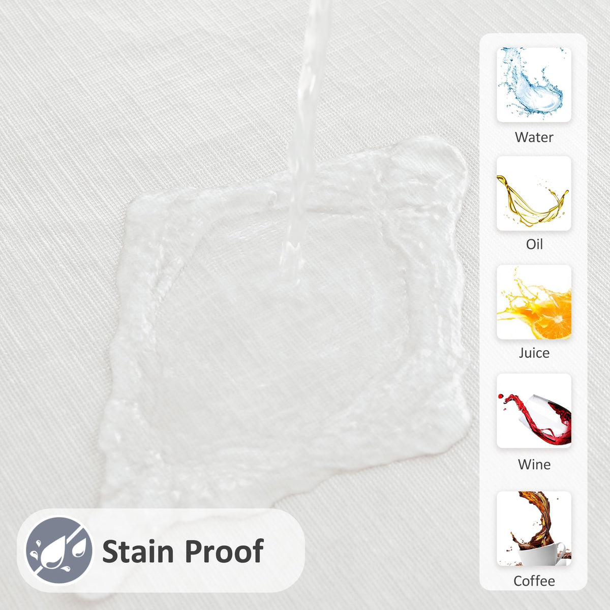 Vinyl Tablecloth with Flannel Backing-Round Plastic Waterproof Table Cloth