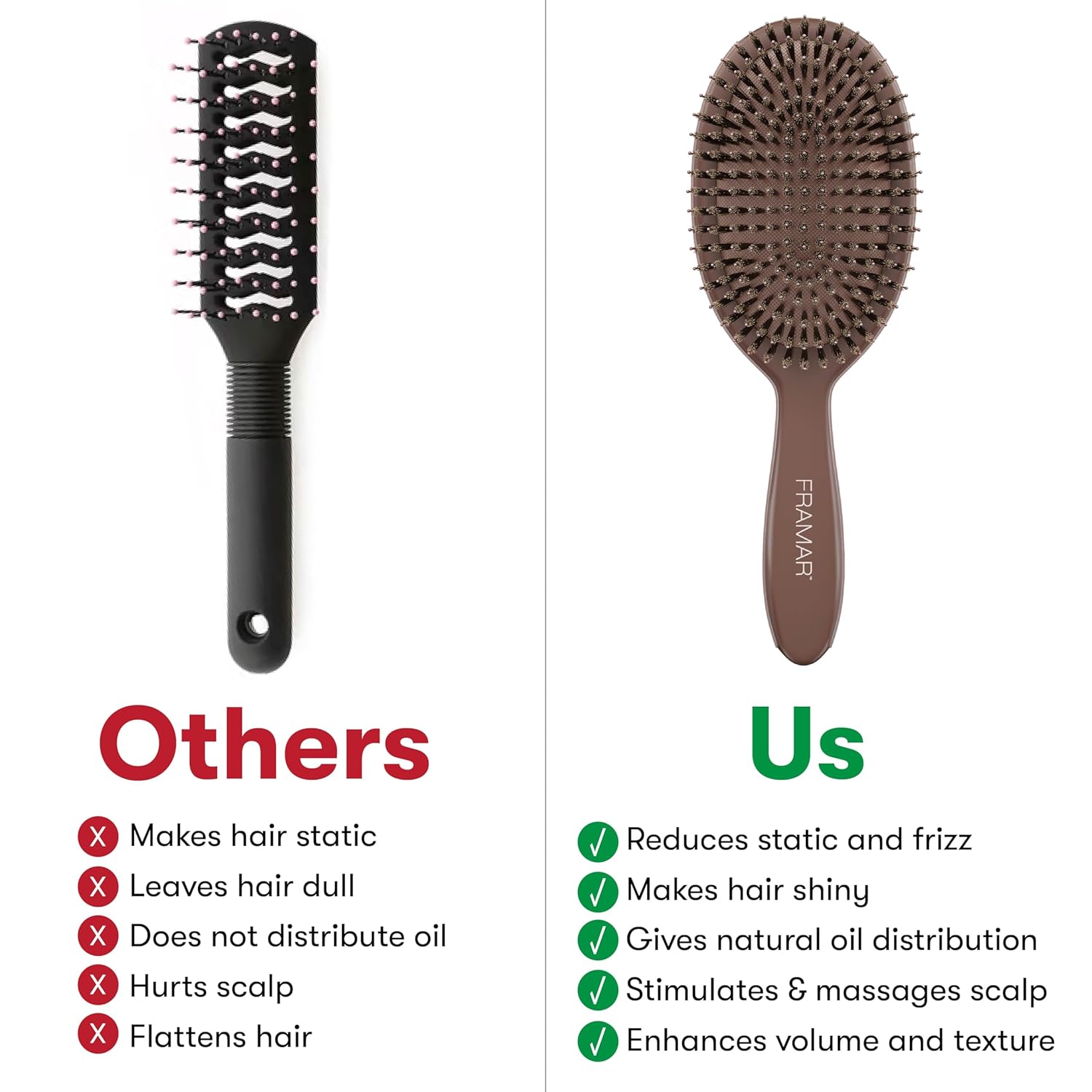 Soft Boar Bristle Hair Brush For Women, Boars Hair Brush For Women | Boar Brush For Fine Hair, Hairbrush For Fine
