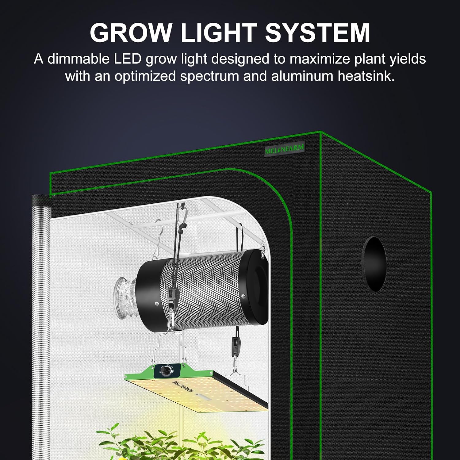Grow Tent Complete Setup 2x2, 70W Full Spectrum LED Grow Light & 24"x24"x48" Grow Tent Bundle, 4" Efficient Airflow