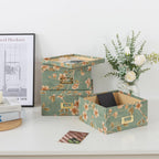 Decorative Storage Boxes with Lids, Set of 3, Botanical Sage
