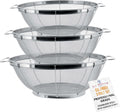 U.S. Kitchen Supply Set of 3 Stainless Steel Colander Strainers Net Baskets