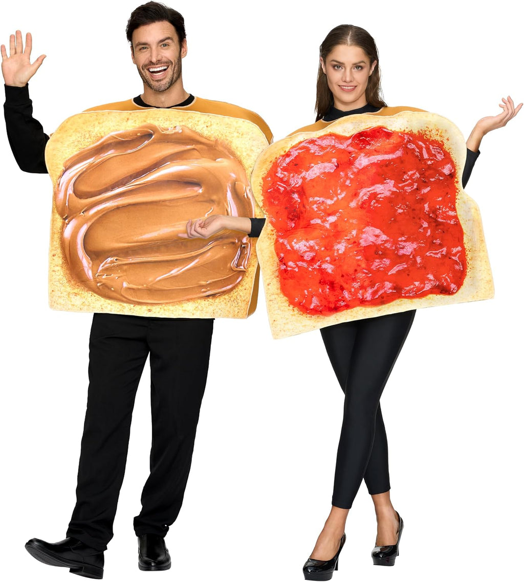 Peanut Butter and Jelly Costume, Halloween Adult Couple Costume for Halloween Dress Up Party