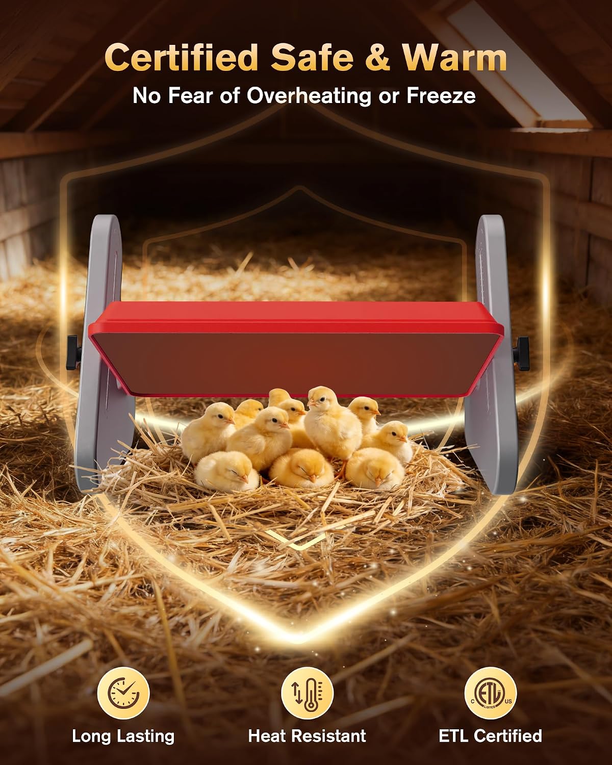 60W Chick Heat Plate, Adjustable Brooder Heater,ETL Certified