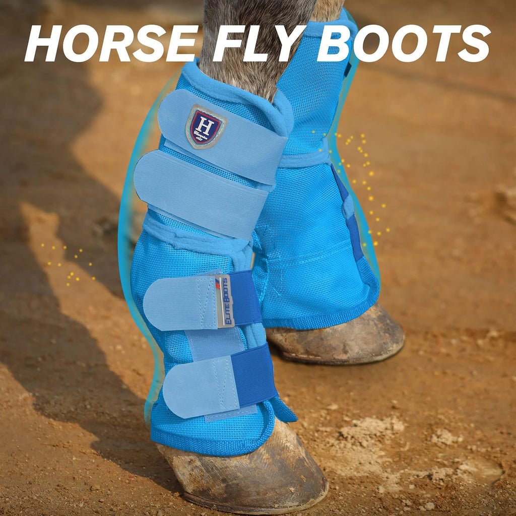 Horse Fly Boots Perfect Contoured Fit Leg Guards Dense Mesh Boots with Ventilated Comfort Reliable Protection from