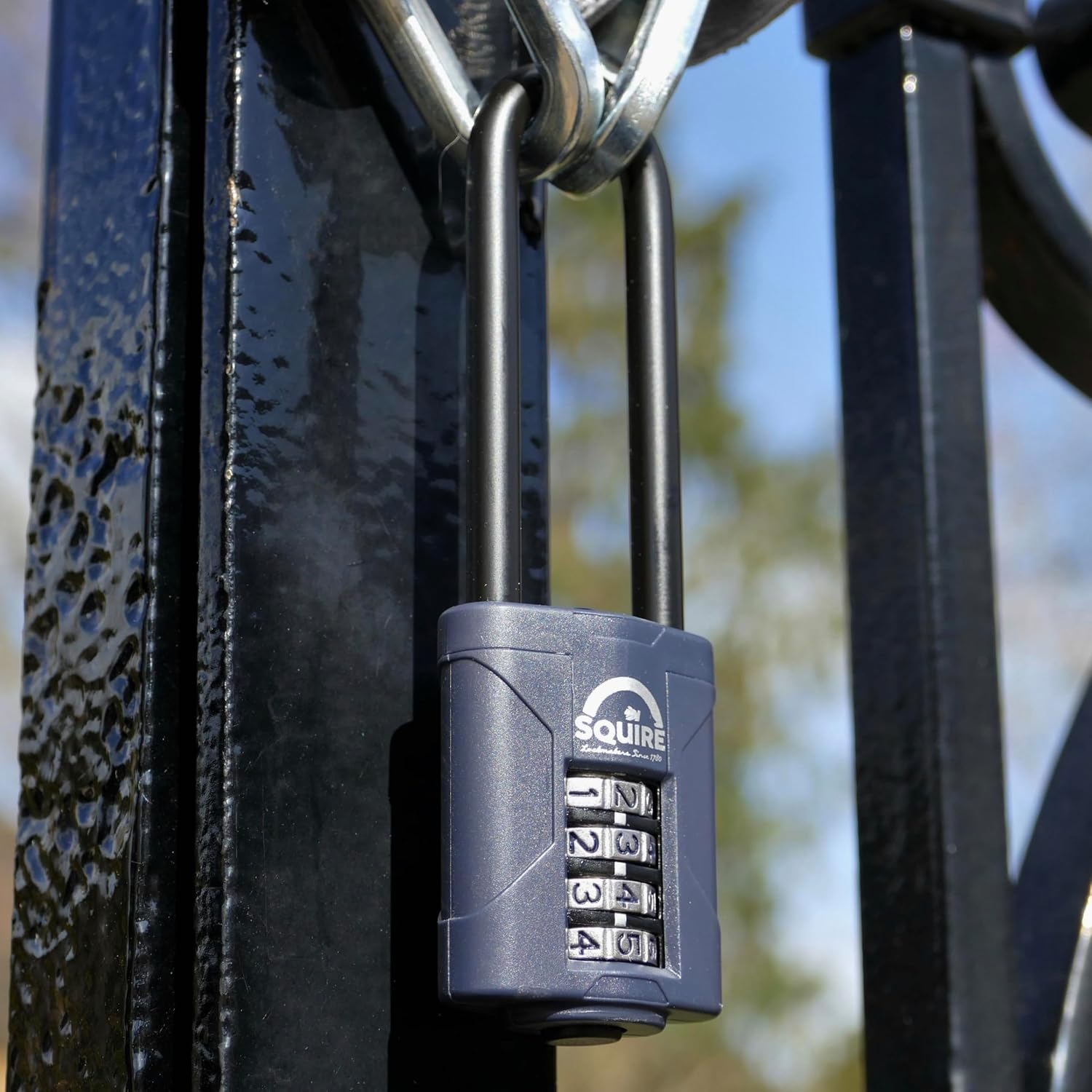 Heavy Duty Padlock (CP40/2.5) - Toughest Extra Long Shackle - 4 Wheel Combination Padlock - Alloy Steel for Corrosion