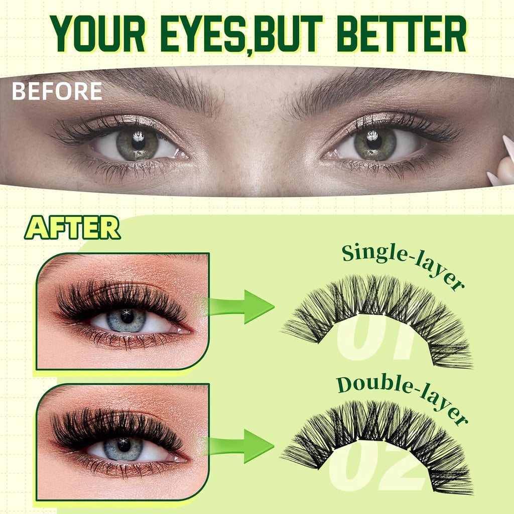 Lash Clusters Kit Natural Wispy DIY Lash Extension Kit 144pcs Lashes Clusters Eyelash Extension with Mascara Brush
