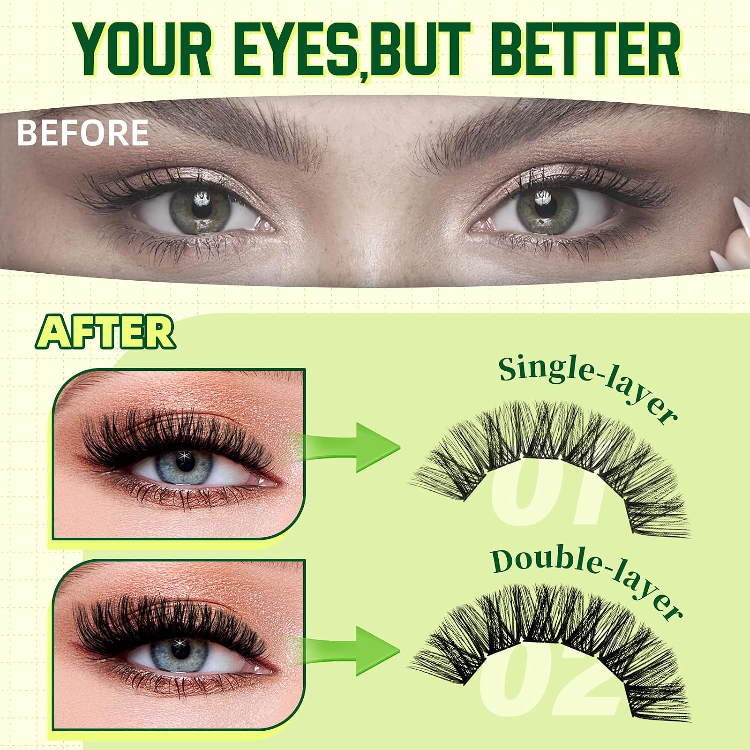 Lash Clusters Kit Natural Wispy DIY Lash Extension Kit 144pcs Lashes Clusters Eyelash Extension with Mascara Brush