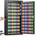 250 Keys Key Lock Box Wall Mount with Additional 24 Side Hooks and Key Tags | Anti-Theft Key Cabinet with Side Drop