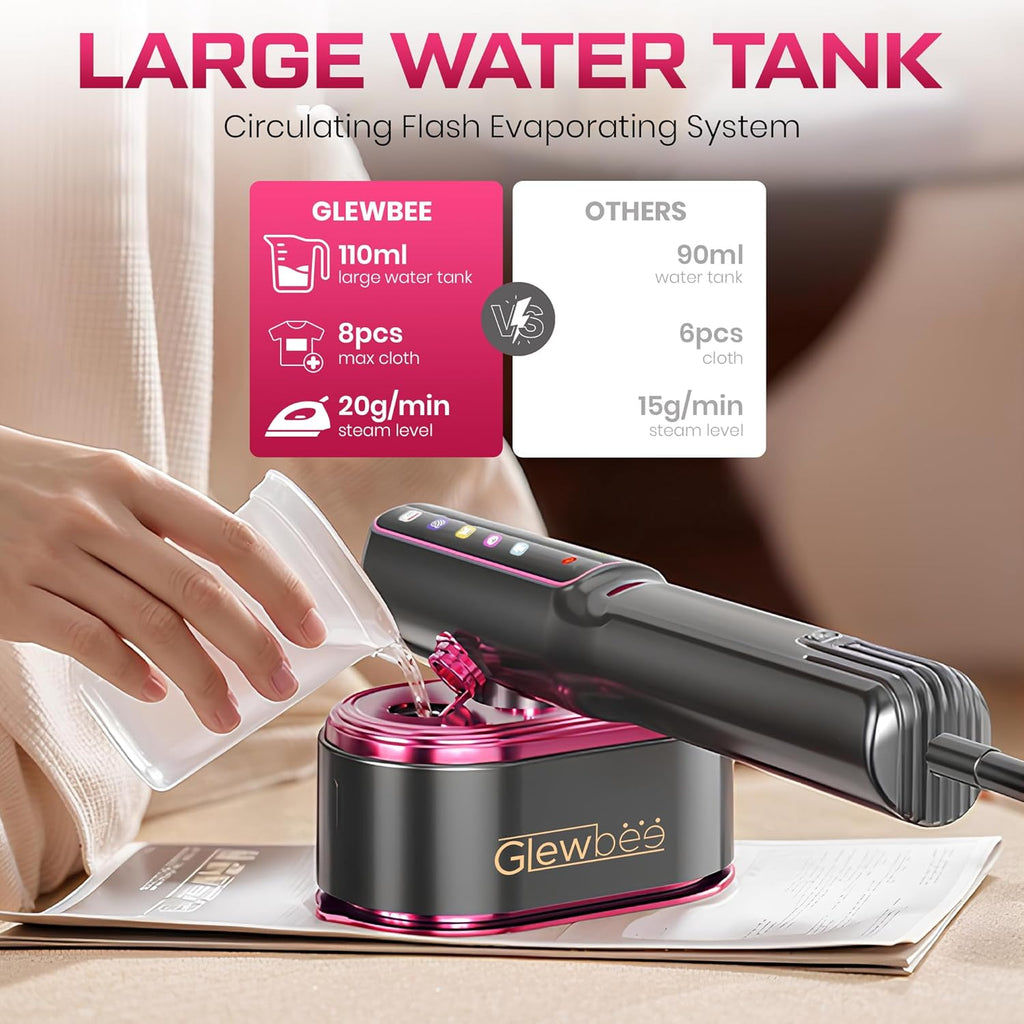 Travel Steamer for Clothes, 110-120V Portable Steamer & Iron 2 in 1 | Handheld Garment Steamer, 10s Fast Heatup, 5