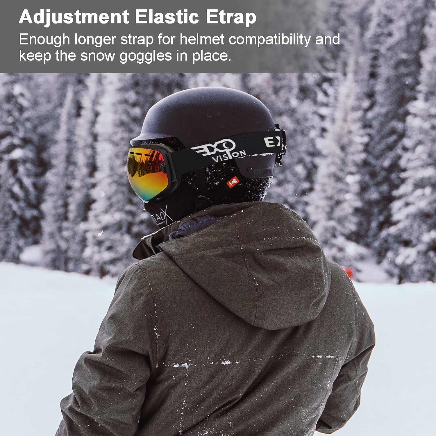 Snowboard Ski Goggles Men Women Youth, Anti Fog OTG Winter Snow Goggles Spherical Detachable Lens