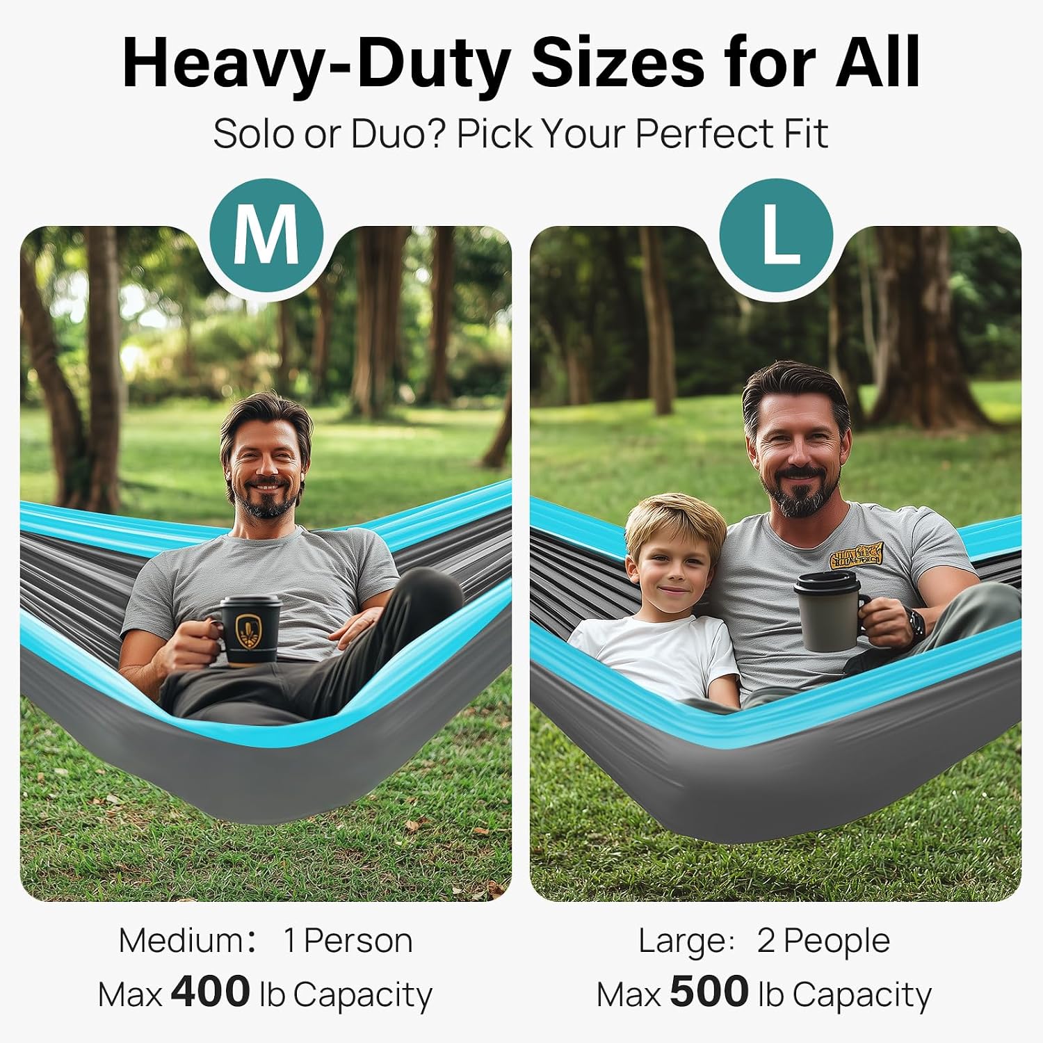 Camping Hammock, Portable Hammocks with Tree Straps & Attached Carry Bag, Camping Essentials Gear, Perfect for